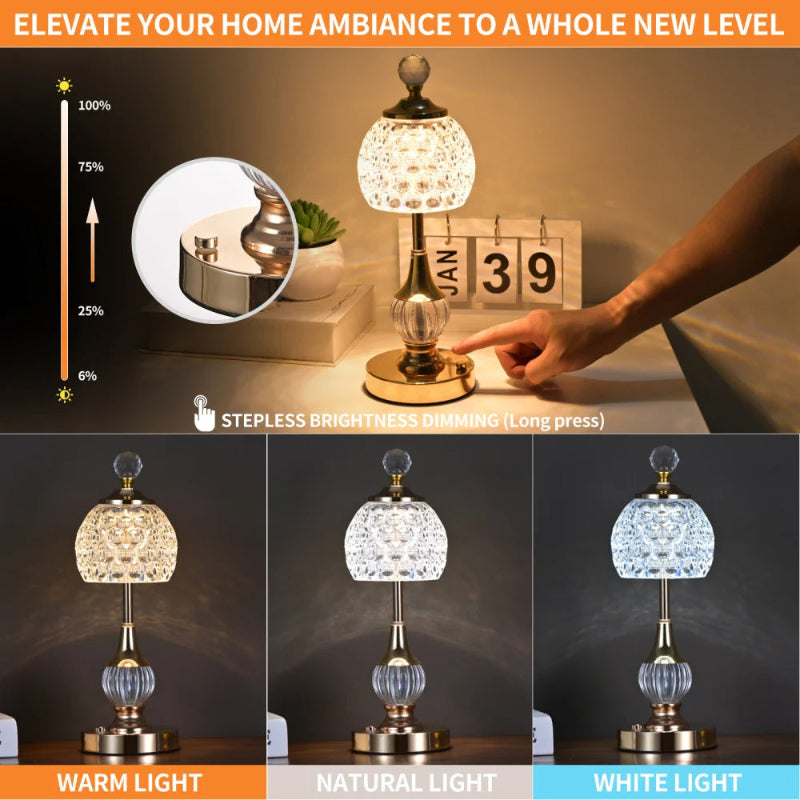 Crystal Halo Touch Lamp