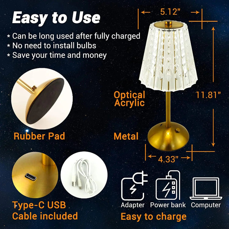 Crystal Aura Touch Lamp