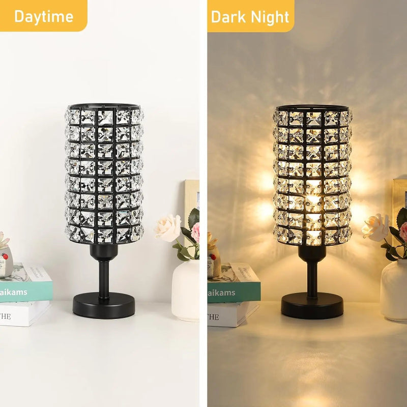 Noir Crystal Table Lamp Set