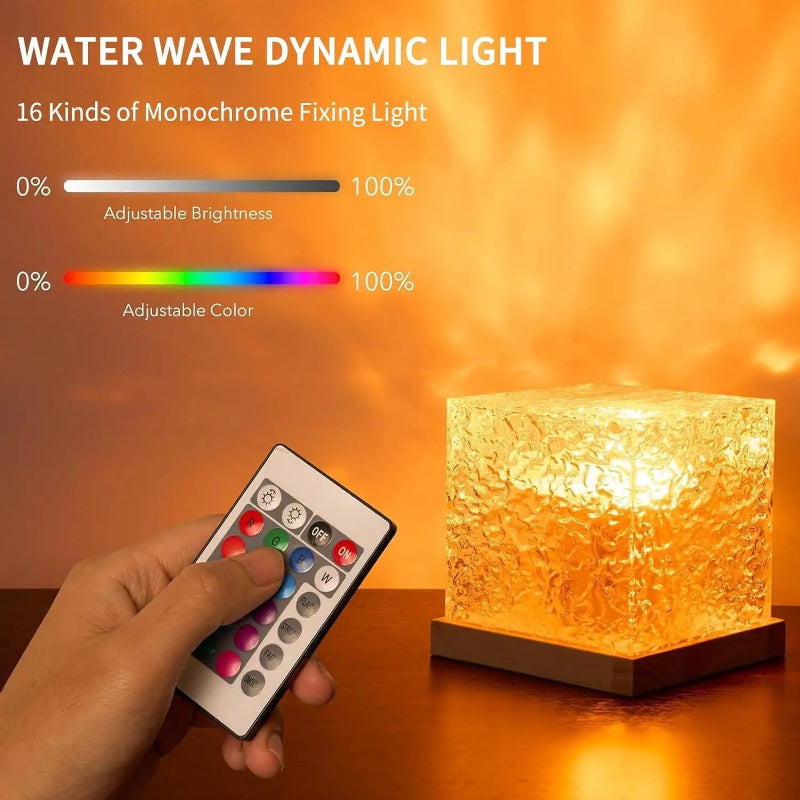 CrystalWave Aurora Cube Lamp