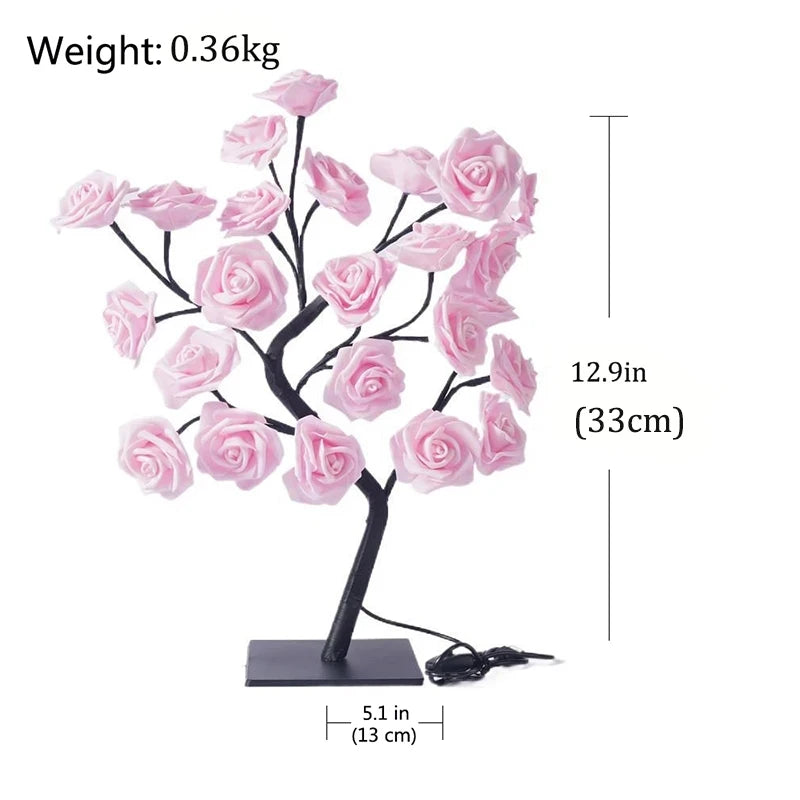 RoséGlow LED Rose Tree Lamp