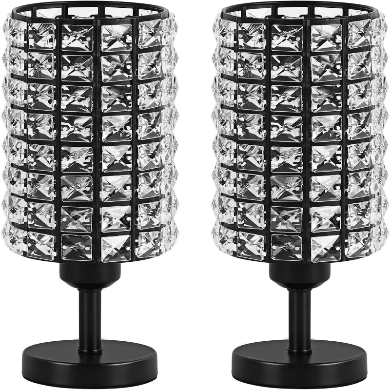 Noir Crystal Table Lamp Set